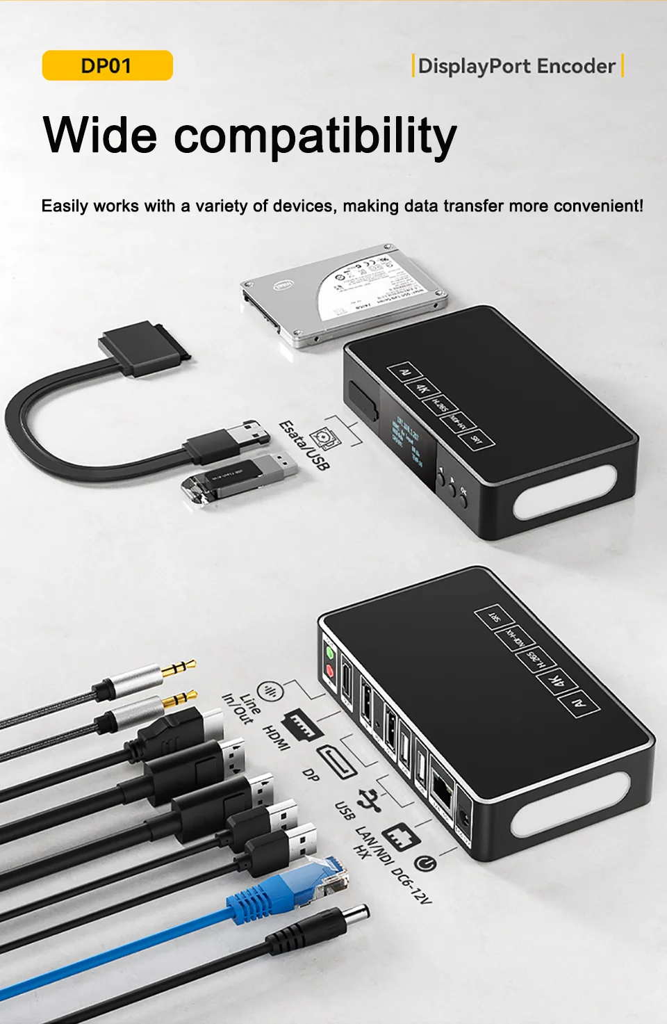 Link Pi DP01 DisplayPort Encoder NDI HD Video Decoder 4K P60 Input 1080P SRT RTM