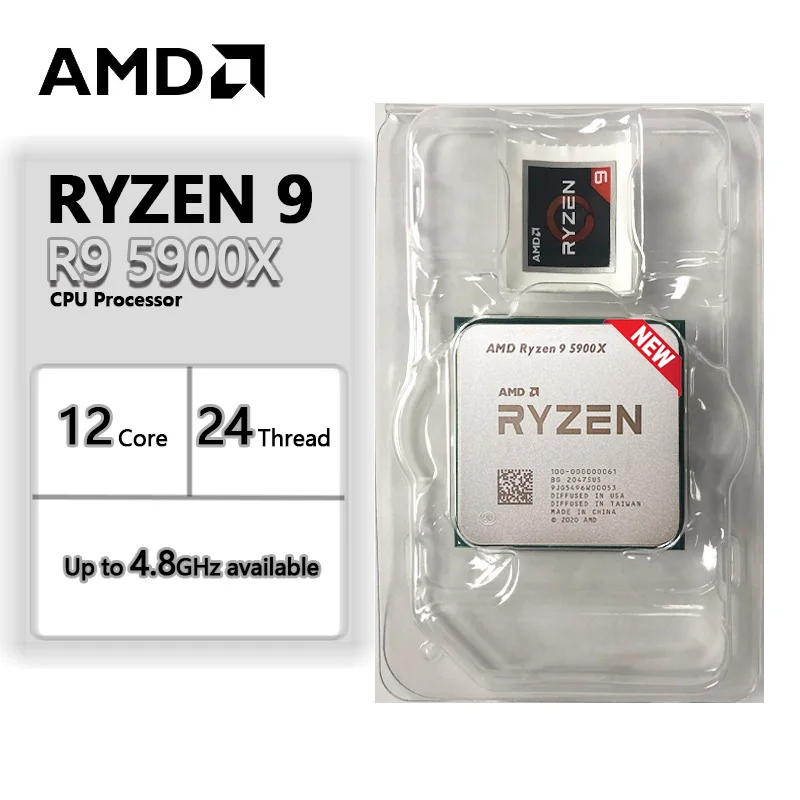 AMD R9 5900X Ryzen 9 5900X New 3.7 GHz Twelve-Core 24-Thread CPU 7NM L3=64M  100-000000061 Socket AM4