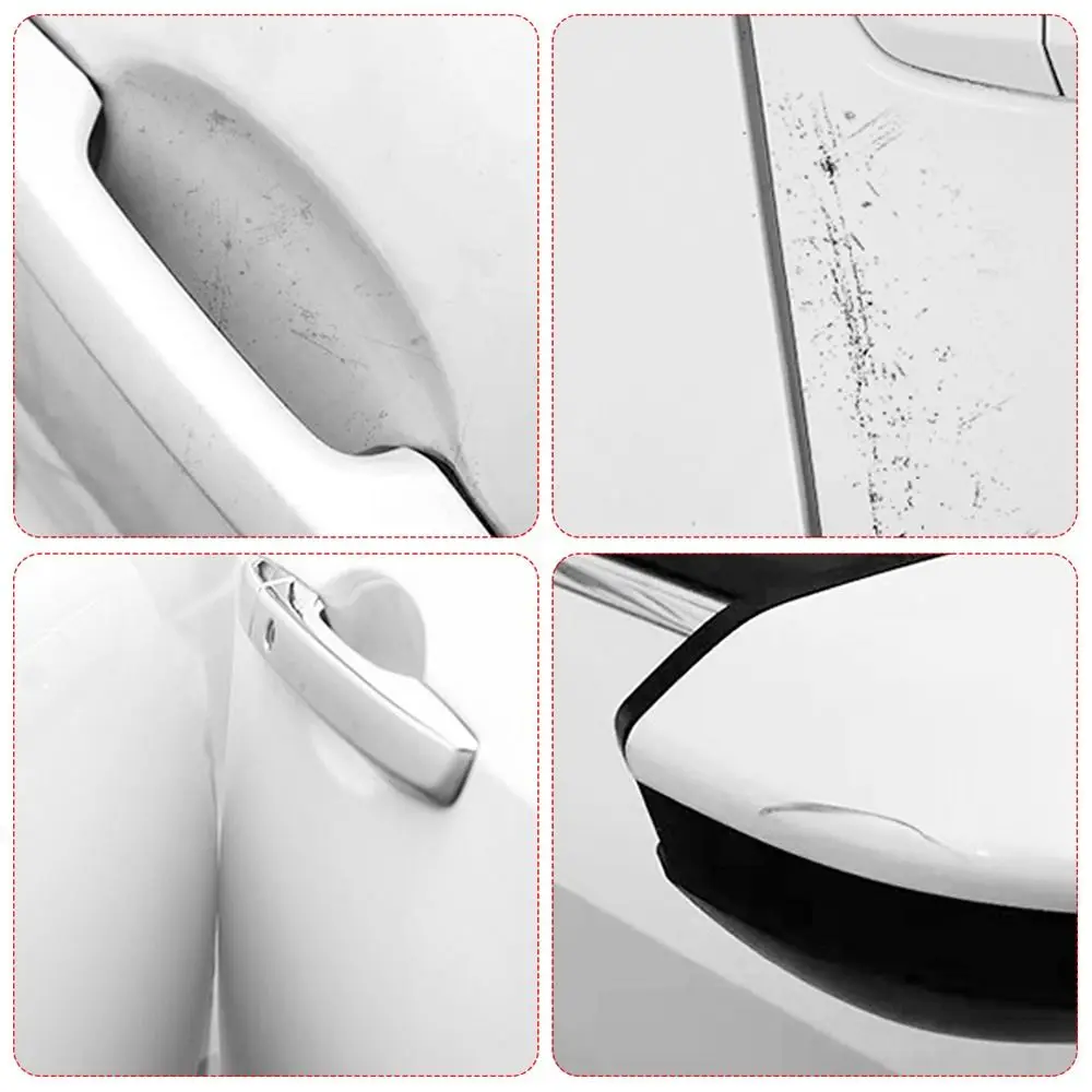 4/8pcs Car Door Handle Bowl Scratch Protective Stickers Carbon Fiber Protector Car Handle Anti-collision Protection Strip