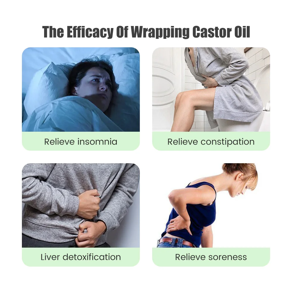 Castor Oil Pack Organic Self Conditioning Castor Oil Pack for Knee Organic Joint Packs Wrap for Waist Arm Leg