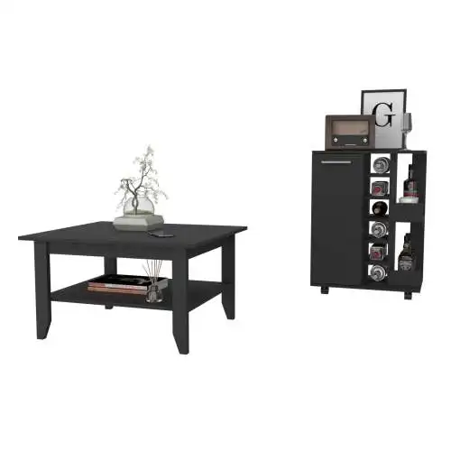 Primary Living Space Tables Dayton Black 2 Piece Living Room Set 2