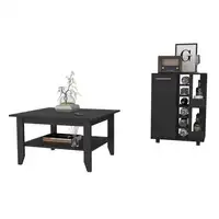 Primary Living Space Tables Dayton Black 2 Piece Living Room Set 2