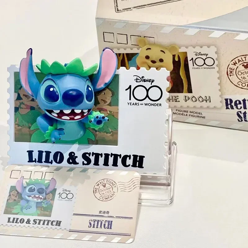 Disney Blind Box 100Th Anniversary Retro Stamp Misteriosa Sorpresa Guess Bag Figure Mickey Mouse Stitch Winnie The Pooh Doll