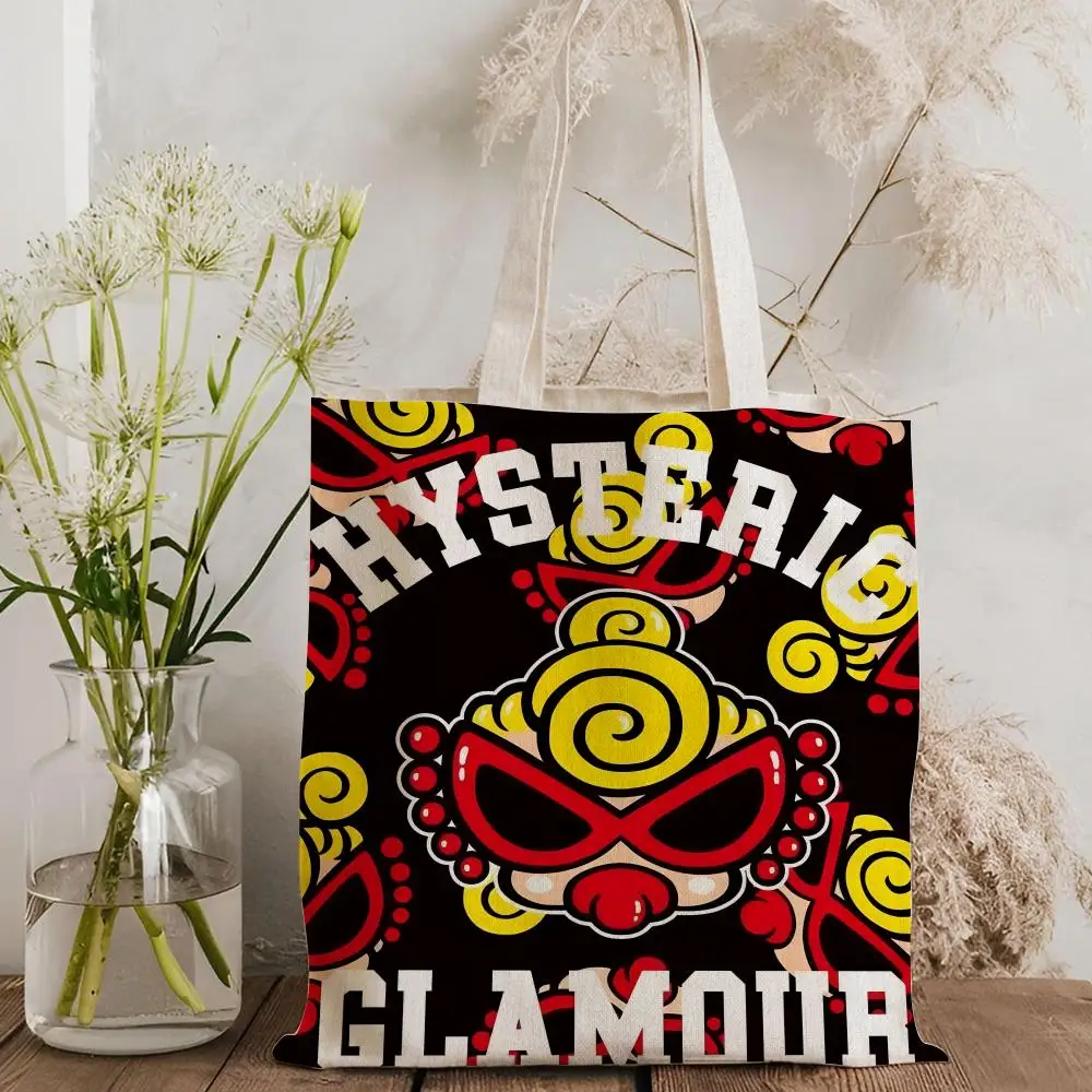 Japan Luxury H-Hysteric M-Mini Aufbewahrungstaschen, doppelseitig bedruckte Canvas-Tragetasche, modische Damen-Umhängetasche mit großem Fassungsvermögen – Detail 14