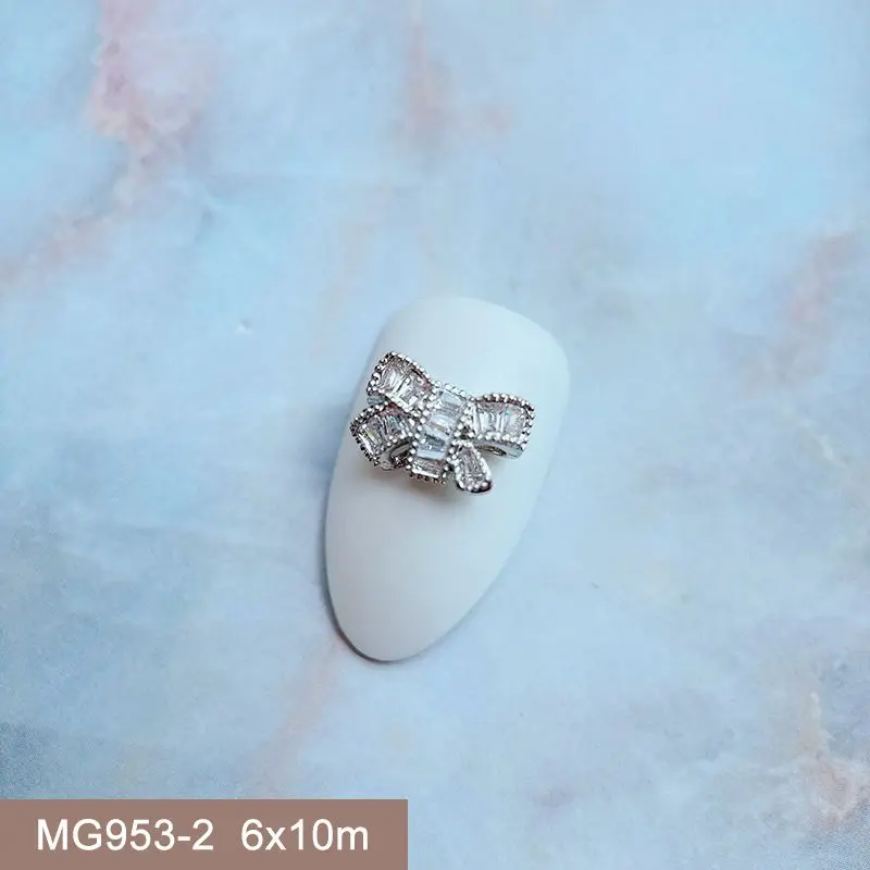 10 stücke Luxus Hohl Tropfen Bogen Schlange Zirkon Kristalle Metall Nägel Schmuck Dekorationen Nail art Zubehör Charms Teile Liefert – Detail 28