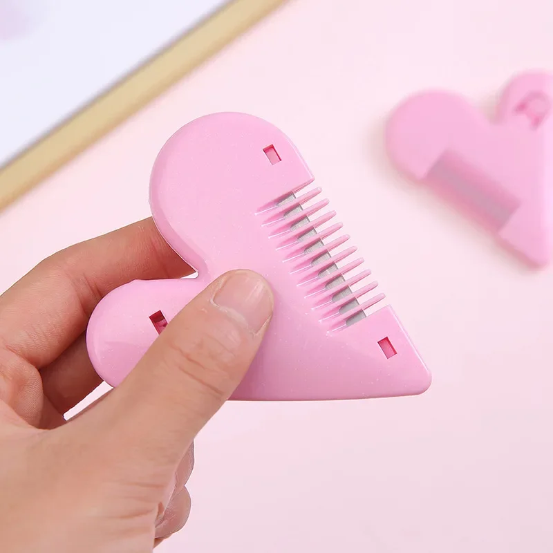 Heart Shape Hair Cutting Trimmer Barber Comb Bangs Hair Remover Home Mini Makeup Tools For Thinning Beauty Cut Accessories hair trimmer