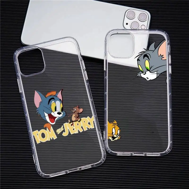 T-Tom Cartoon J-Jerrys Custodia Per Telefono Per Iphone 15 11 13 14 Pro Max 7 8 Plus X Xr Xs Max Se2020 12Mini Cover Trasparente