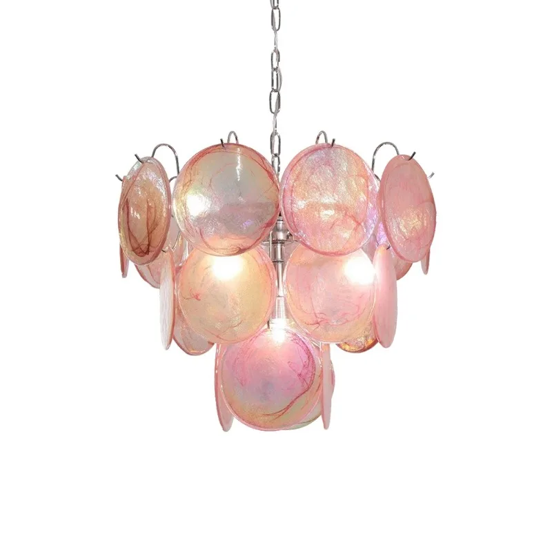 Red Cloud Glass Chandeliers LED Vintage Lighting Fixture Italy Designer Hanging Lamp for Ceiling Dining Room Decor Lustre Foyer