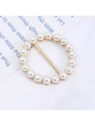 Elegant Alloy Pearl & Rhinestone Decorative Shirt Corner Clips (WHITE)