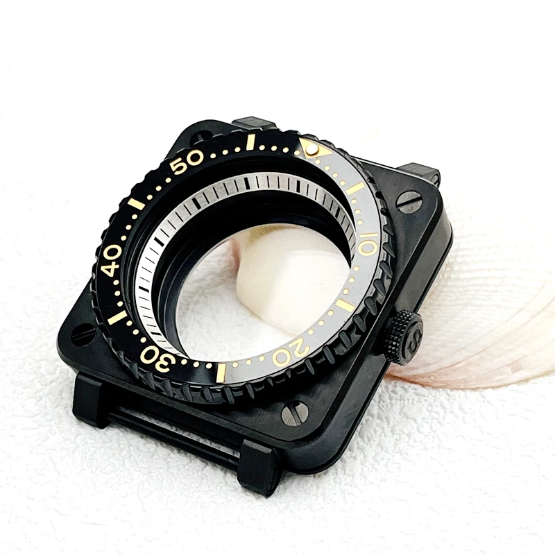 Customized Square Pilot Cockpit Watch Case with Transparent Back Cover