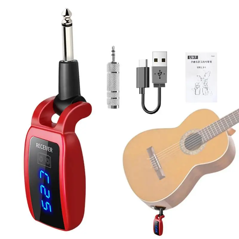 

Guitar Transmitter And Receiver Guitar Wireless System Transmitter Receiver 40-channel Wireless Audio Transmission System For