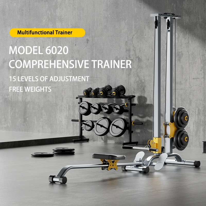 Máquina de puxar para baixo LAT para academia em casa com polias altas e baixas Máquina de remo fitness 100KG com barras LAT e baixas para treinamento muscular 3