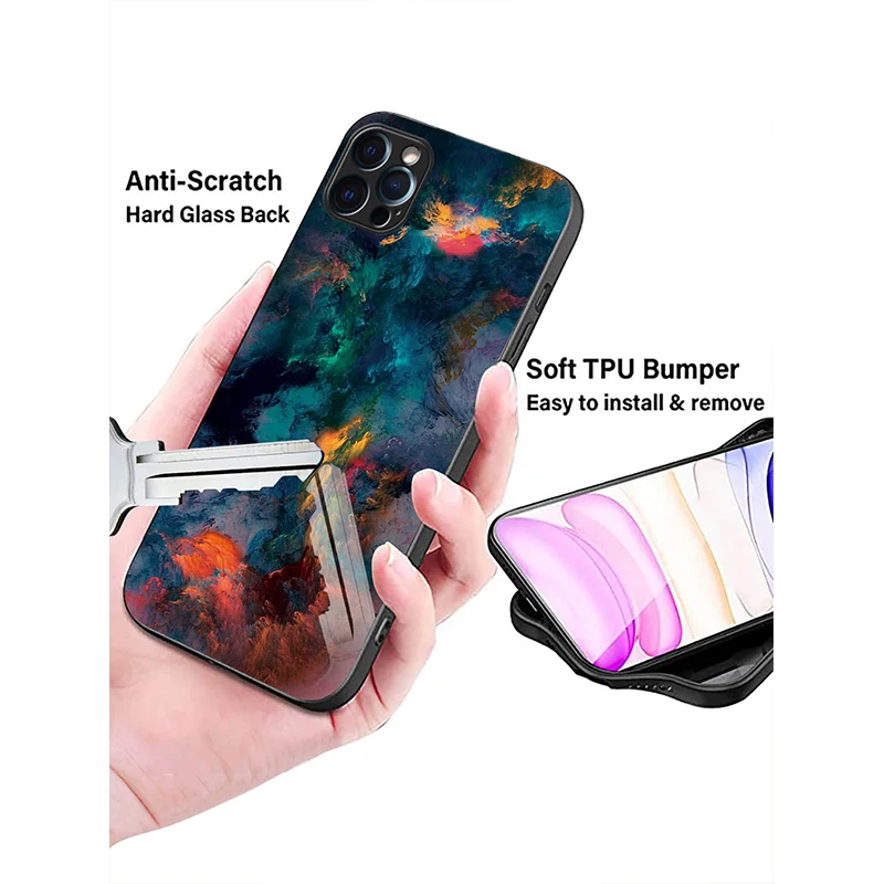 Vibrant Splash Ink Glass Silicone Phone Case