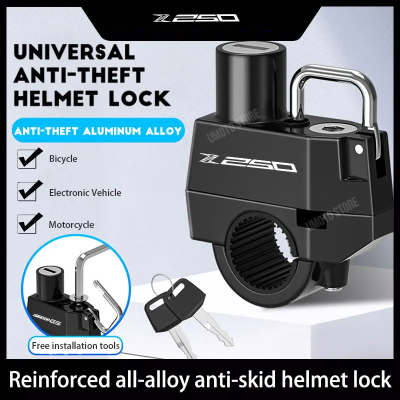 

For Kawasaki Z250 Helmet Lock Anti-theft Locker Locking Device Rustproof Fine Workmanship Compact Size Convenience Motorcycle Su
