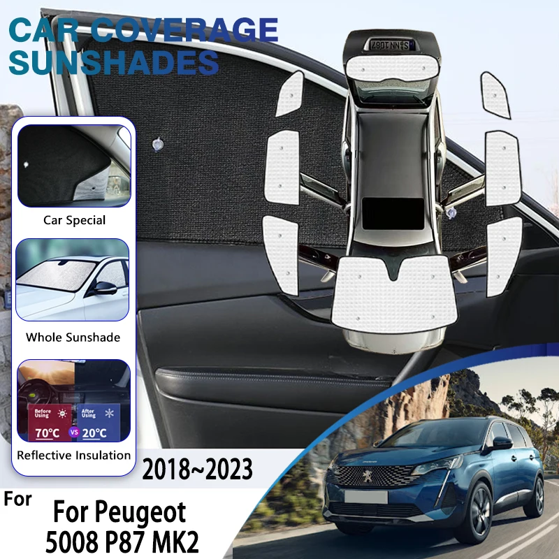 

Full Coverage Sunshades For Peugeot 5008 P87 MK2 2018~2023 2019 Car Sun Visor Shaby Windshield Side Window Auto Car Accessories