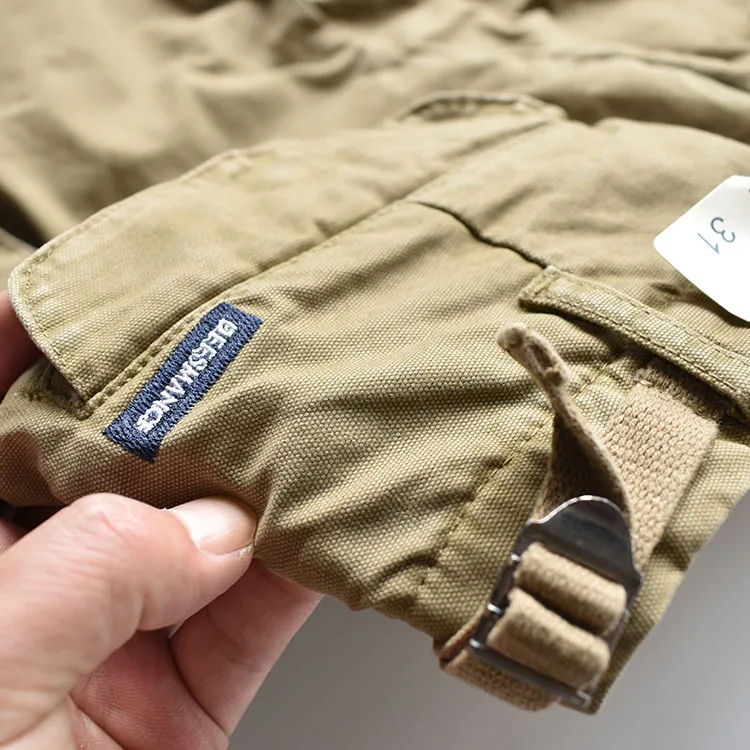 American Loose Straight Tube Canvas Verschleißfeste Arbeitshose Herren-Fallschirmjägerhose mit mehreren Taschen, strapazierfähig, lässig, lang – Detail 35
