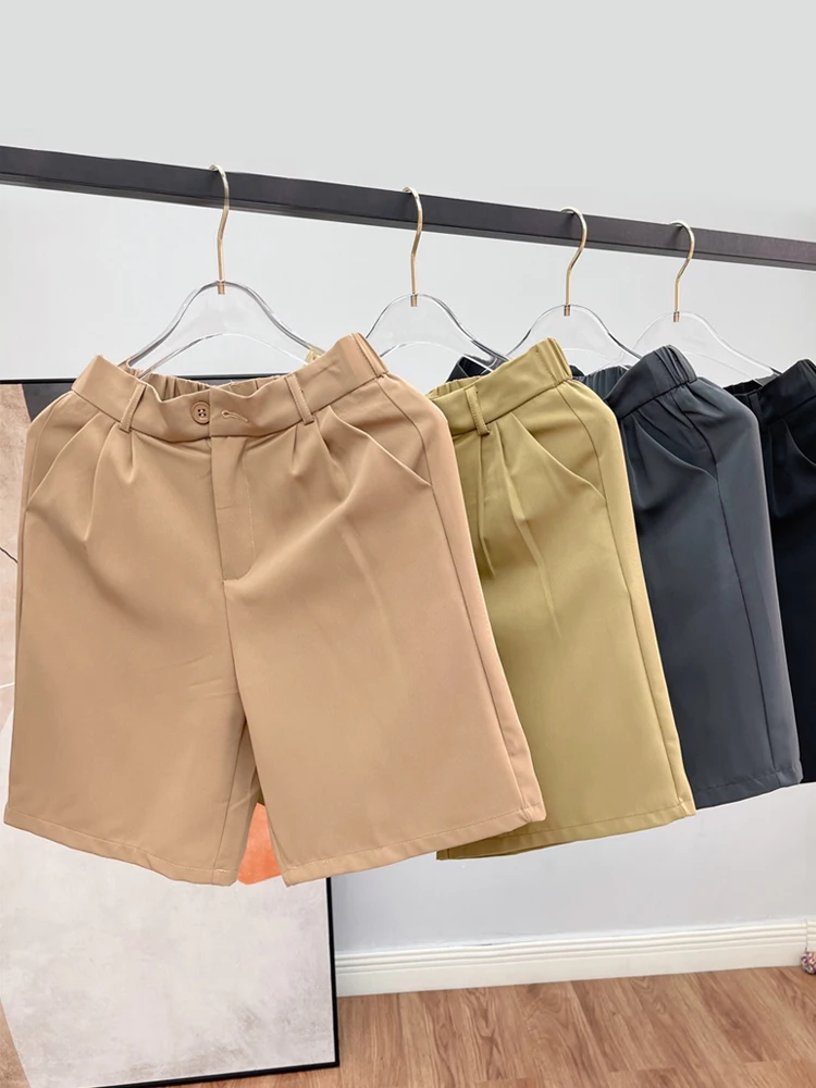 

Summer White Wide Leg Shorts Women New Office High Waist Suit Shorts Oversize Button Solid Color Classic Casual Short Pants 2023