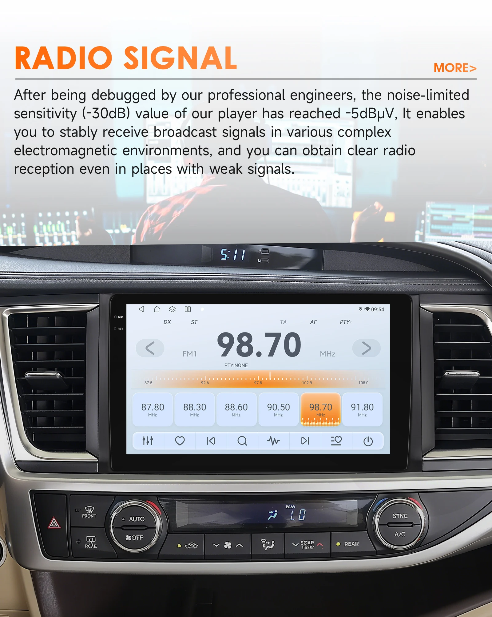 Hizpo Autoradio für Toyota Highlander 2014 - 2019 Wireless Carplay Multimedia Android Auto von Qualcomm 6115 GPS-Navigation 8-Kern – Detail 21