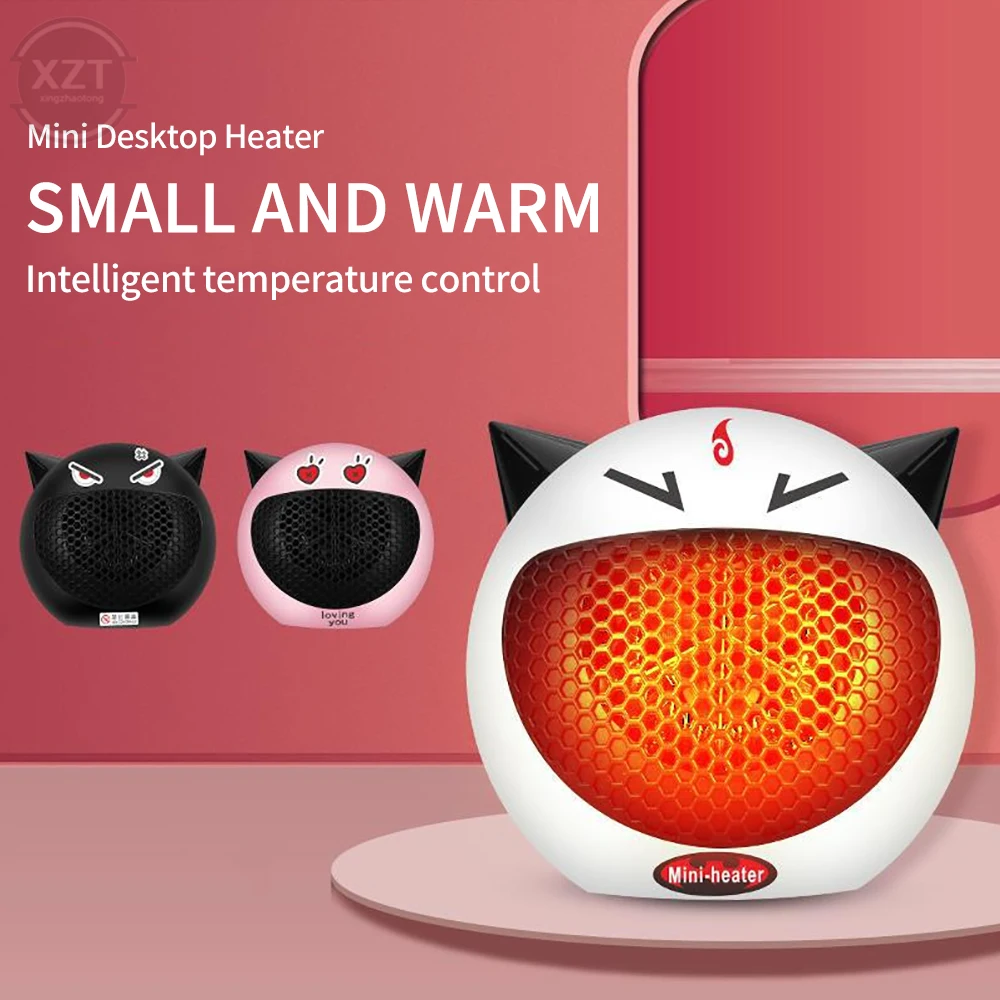 Mini Electric Heater Household Desktop Warm Air Blower Silent Intelligent Thermostat Electric Heater EU 100V