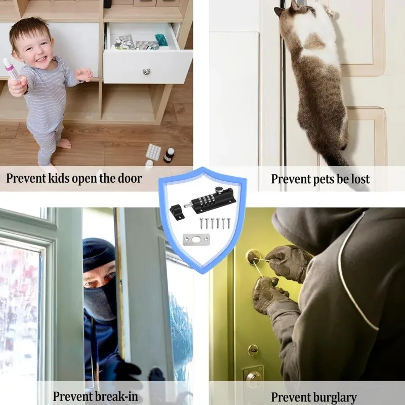 Combination Padlock Security Zinc Alloy Anti-Theft Bolt Mechanical Digital Combination Code Lock Wooden Door Storage Cabinet Tongue Cam Lock