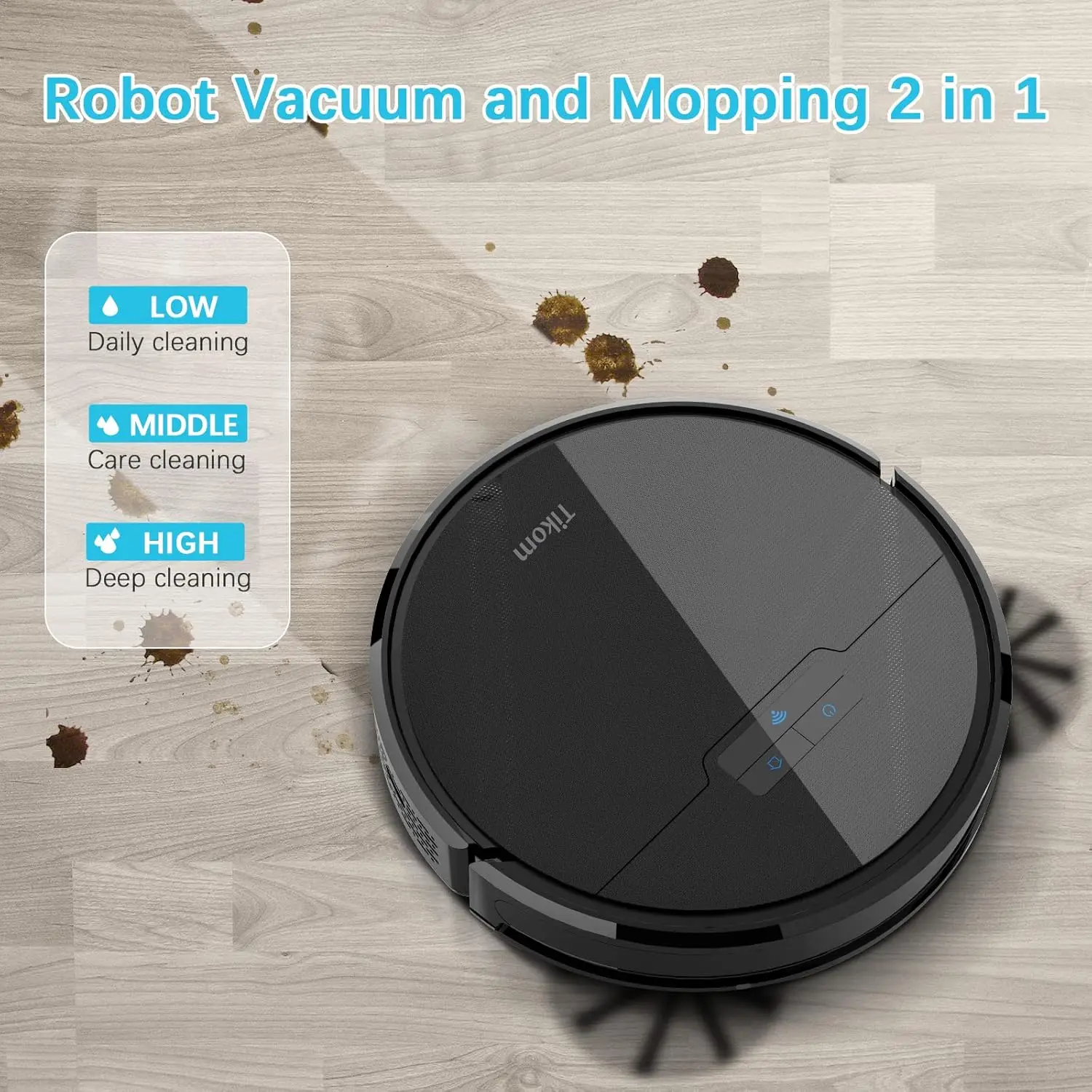 Robot Vacuum and Mop, G8000 Robot Vacuum Cleaner, 2700Pa Strong Suction, Self-Charging