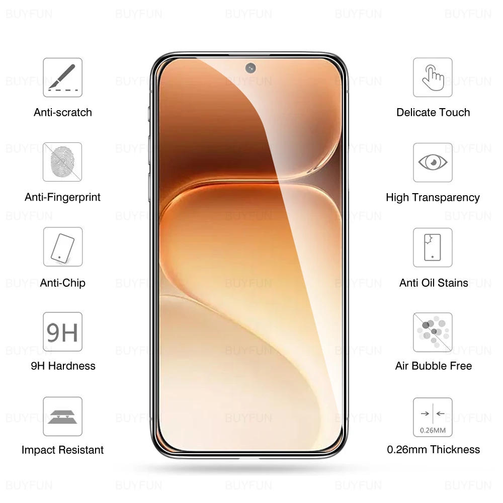 3-Piece HD Screen Protector Glass for Honor - Case Friendly Protective Film, 6.57