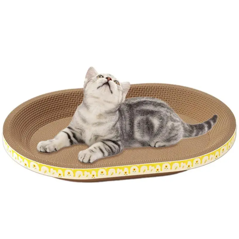 CatScratcherBowlPadBowlCatCardboardBedScratchMatThickLounge