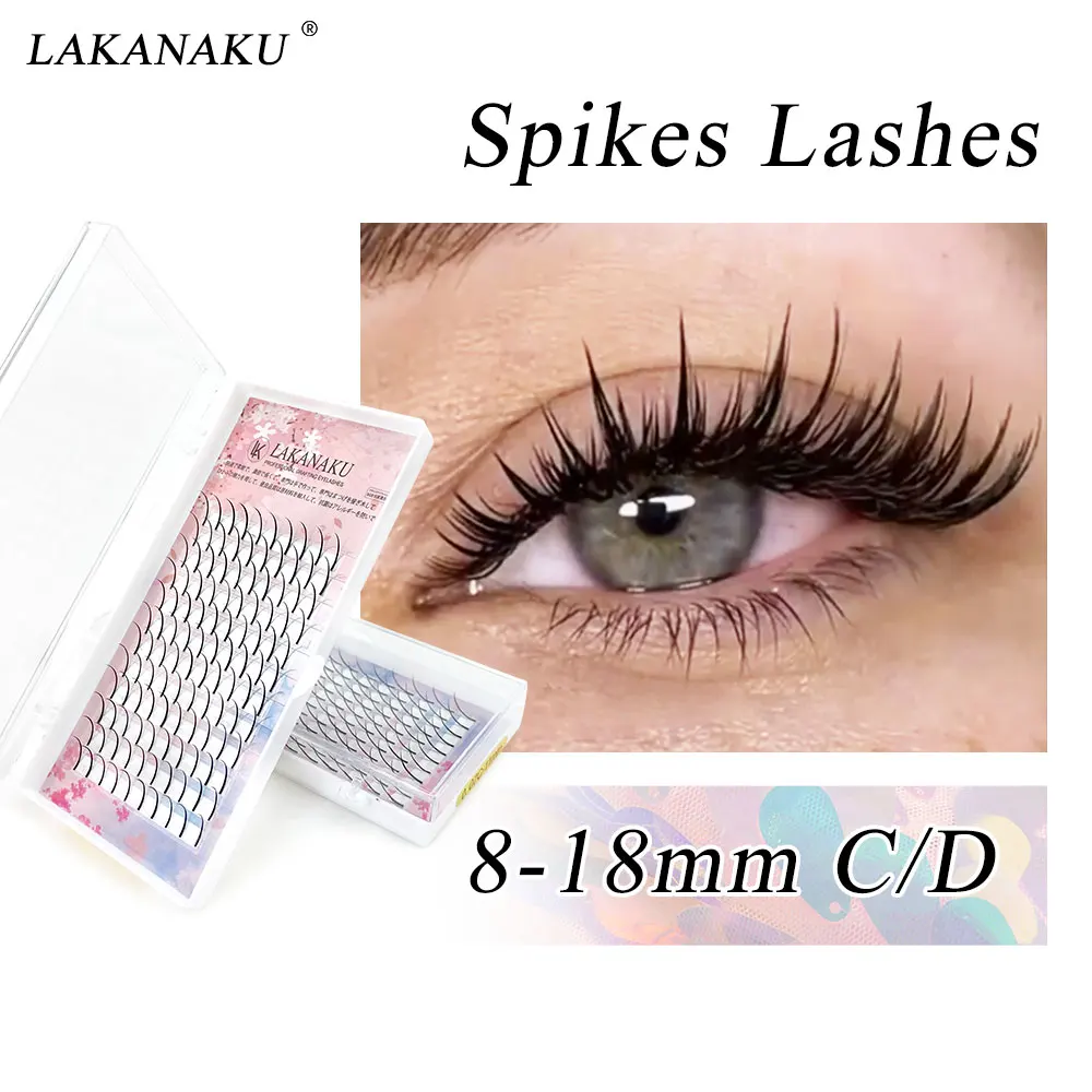 

120Fans Premade Spikes Lashes Extensions I Shape Lashes Tary Fluffy Individual Eyelashes 8-18mm All Size Eyelash Vendor