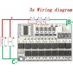 Advanced Lithium Battery Protection Circuit Board with Balance Charging Capability (3S 12V 100A)