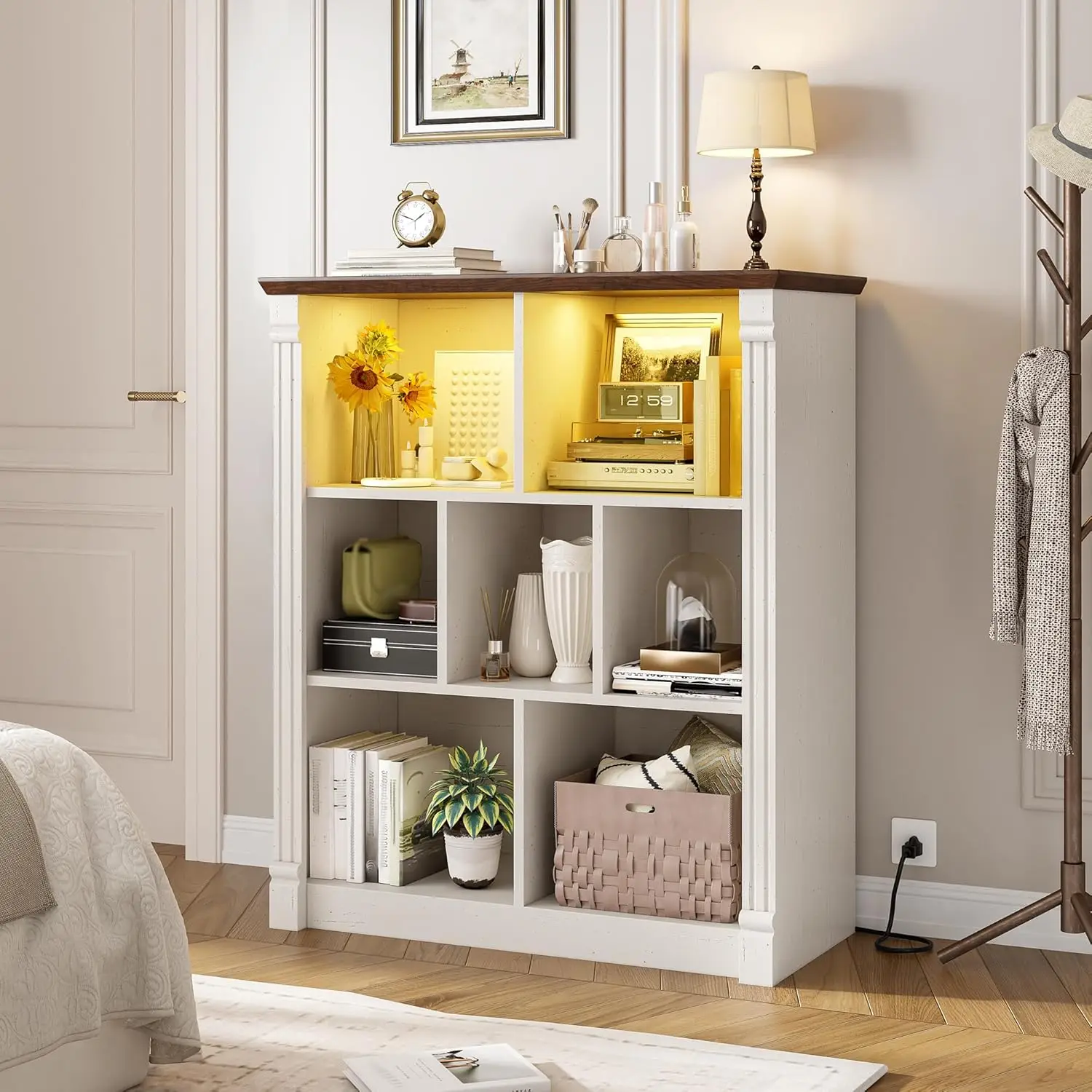 7-Cube Storage Organizer with LED Light & Charging Station 3