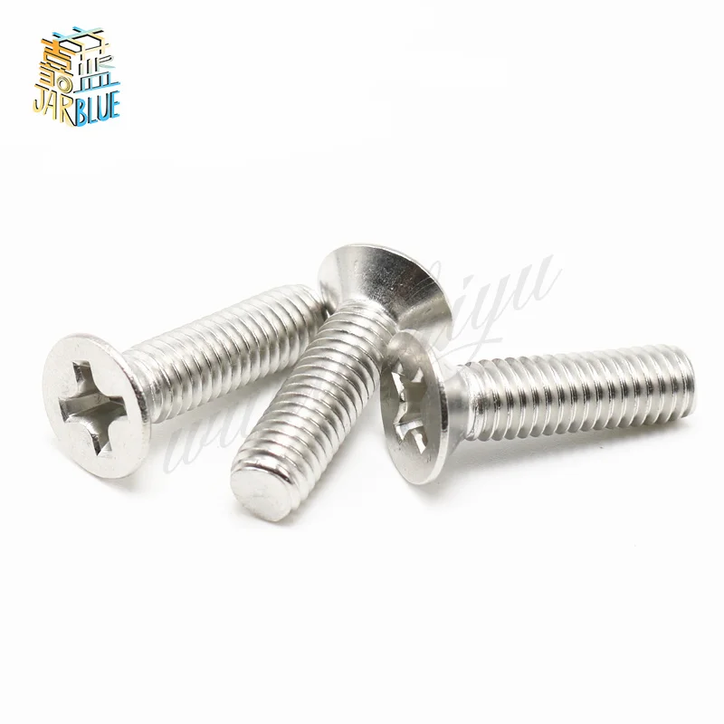 Phillips Flat Screw Stainless Steel Screw Phillips Head Screw Cross Phillips Screw 10/20/50Pcs M2 M2.5 M3 M4 M5 M6 DIN965 GB819 304 Stainless Steel Flat Head Countersunk Phillips Machine Screws HW029