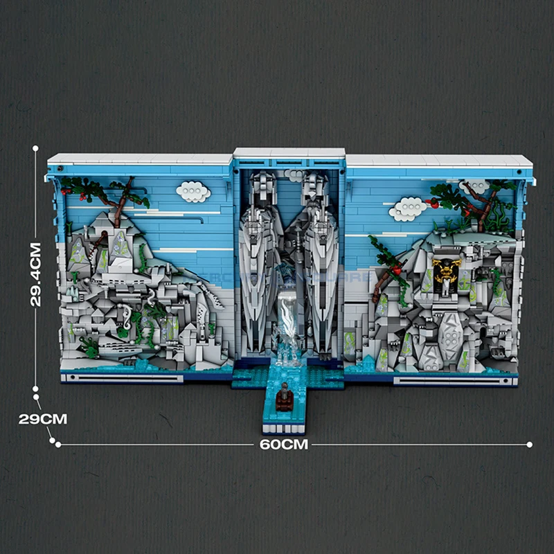 자연 풍경 북엔드 블록 모델 MOC 66039 갓 스톤 조각상 빌딩 벽돌 아이디어 장식, DIY 장난감 선물, 여아 및 남아용