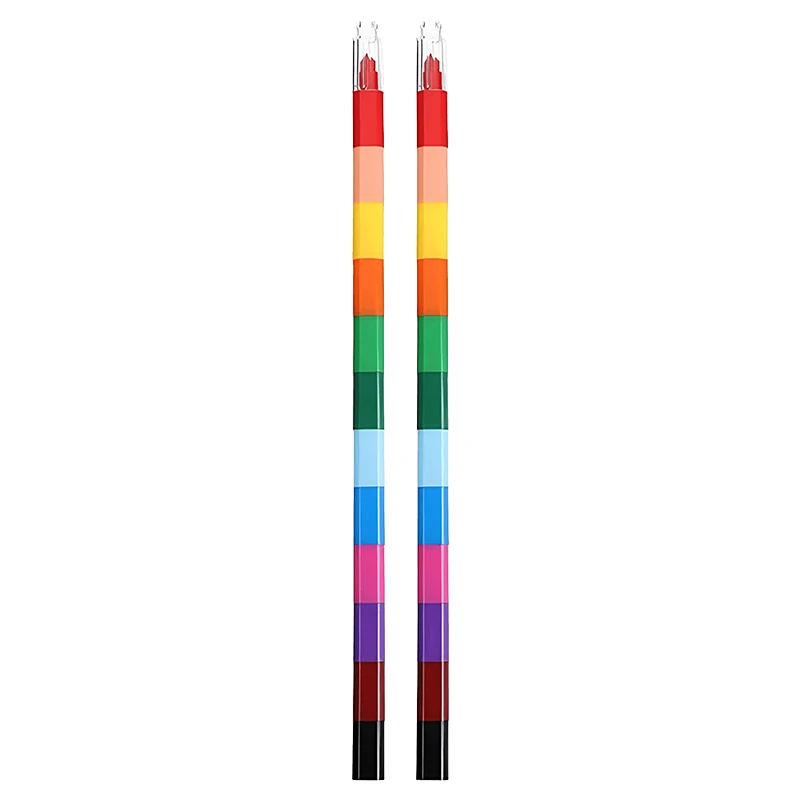 Vibrant 12-Color Stackable Rainbow Crayon Set - Creative Stationery and Fun Building Blocks Gift