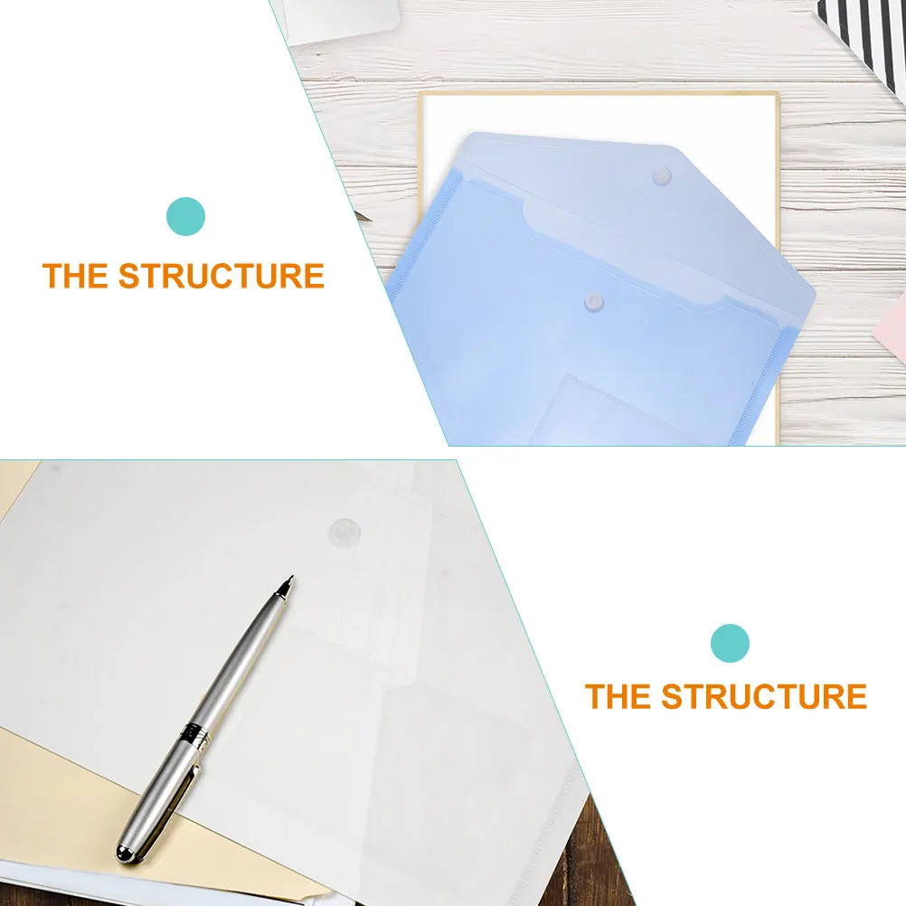 6Pcs A5 플라스틱 파일 가방 비즈니스 여행을위한 강력한 걸쇠 보안 문서 홀더 홈 조직 슬림 휴대용 파일 폴더