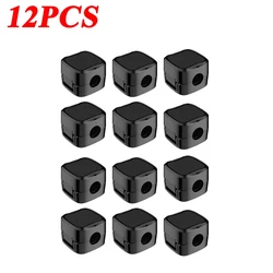 Magnetic Adhesive Cable Clips for Under Desk Cord Management and Organization (12pcs black)