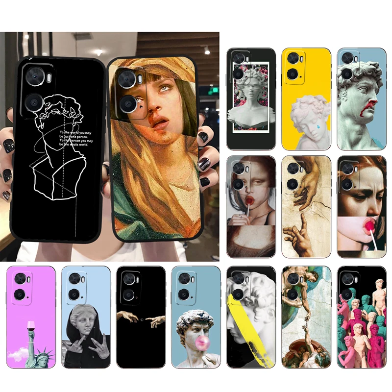 

Art Lines David Mona Lisa Phone Case For OPPO A77 A57S A96 A91 A54 A74 A94 A73 A78 A53S A54S A15 A16 A17 A52 A58X A98