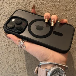 Luxury Magnetic Transparent Phone Case with Wireless Charging Capability for iPhone 12 Mini (Black)