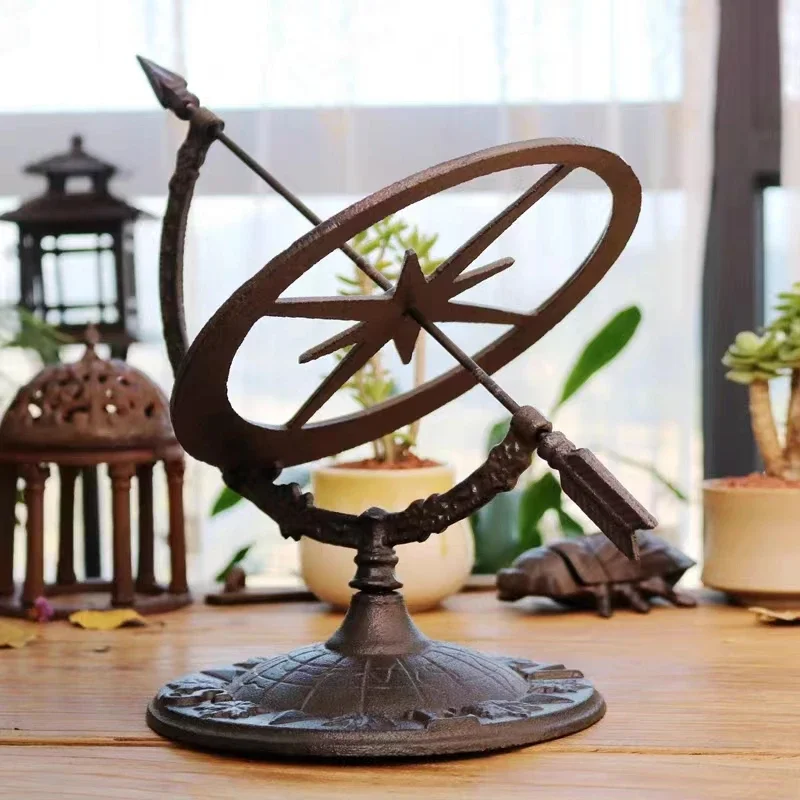 hand made antique cast iron sundial for home garden decoration vintage sundial