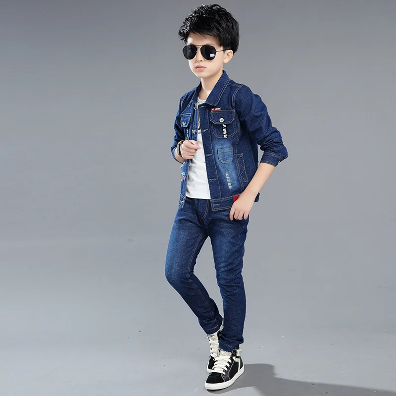 Jongens Lente En Herfst Kinderen Tweedelige Set Voor Kinderen Kleding Jongens Denim Set