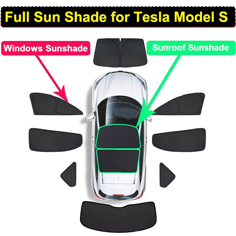 ForTeslaModelSSunRoofShadePrivacyWindowSunshadeFoldable