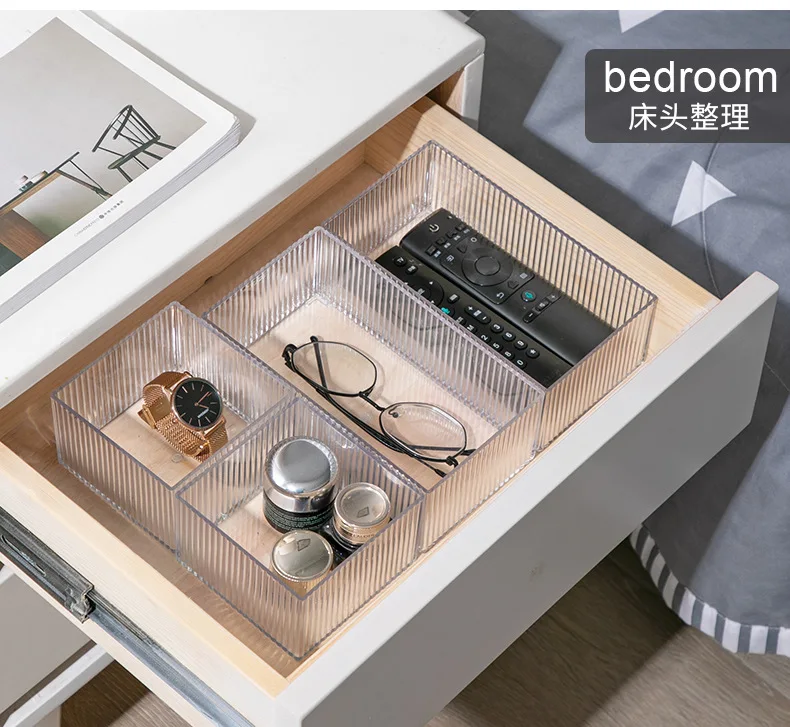 Transparent Acrylic Cosmetics Storage Box Makeup Holder Jewelry Make Up Organizer for Home Plastic Desktop Storage Boxes 5