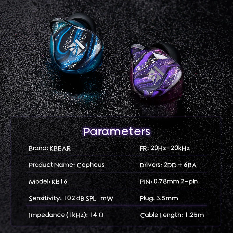 KBEAR Cepheus KB16 インイヤー有線イヤホン HiFi 愛好家向け 16