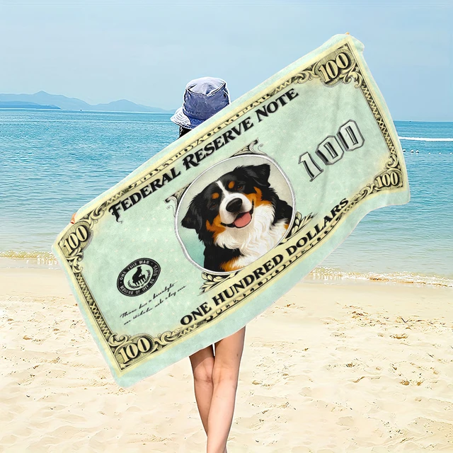 ผ้าขนหนูไมโครไฟเบอร์ลายดอลลาร์สำหรับสัตว์เลี้ยง แมวและสุนัข ใช้ได้ทั้งชายหาด ยิม ท่องเที่ยว ว่ายน้ำ และตกแต่งบ้าน เหมาะสำหรับผ้าขนหนู ผ้าเช็ดตัว 1