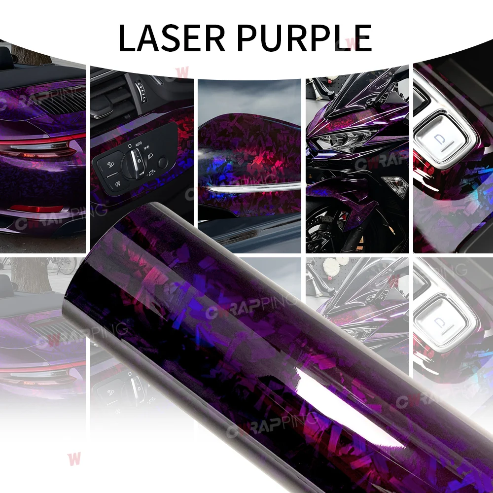 PET Forged Carbon Wrap Vinyl Auto Regenbogen Laser Körperbedeckung Aufkleber für Auto Folie Motorrad Helme Verpackung Selbstklebende Folie – Detail 11