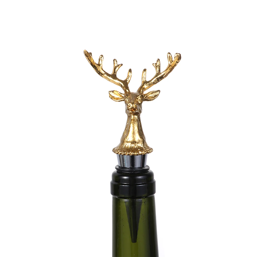 Elegant Deer Head Wine Stopper - Leak Proof Bottle Sealer and Wine Accessory
