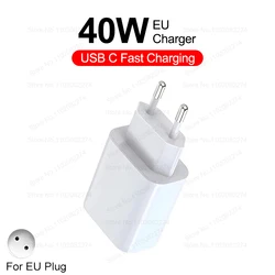 High - Speed 40W USB - C Fast Charger with PD Charge Cable Accessories - EU Charger No Cable
