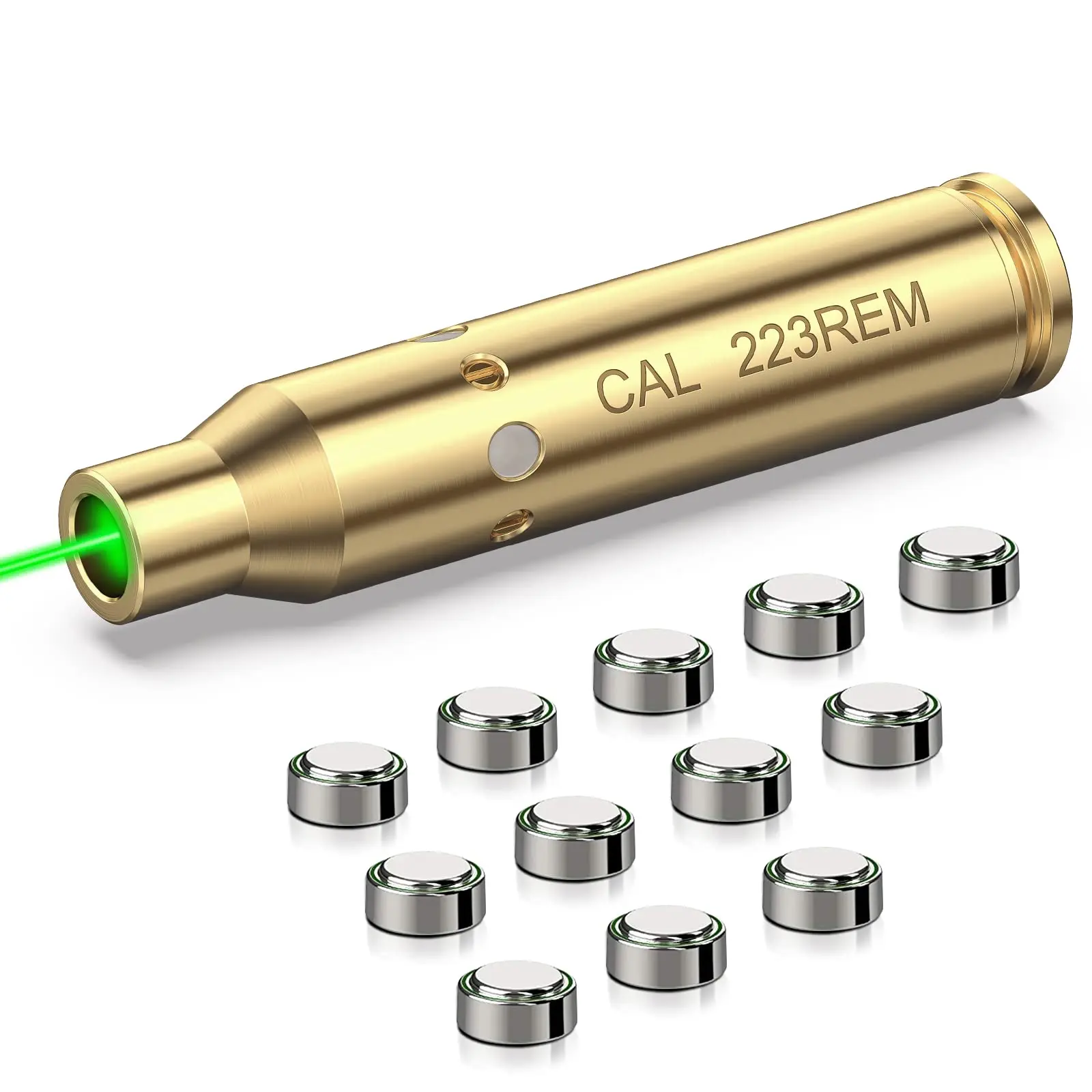 Laser Bore Sight 9mm Green Laser Boresighter with 3 Sets of Batteries
