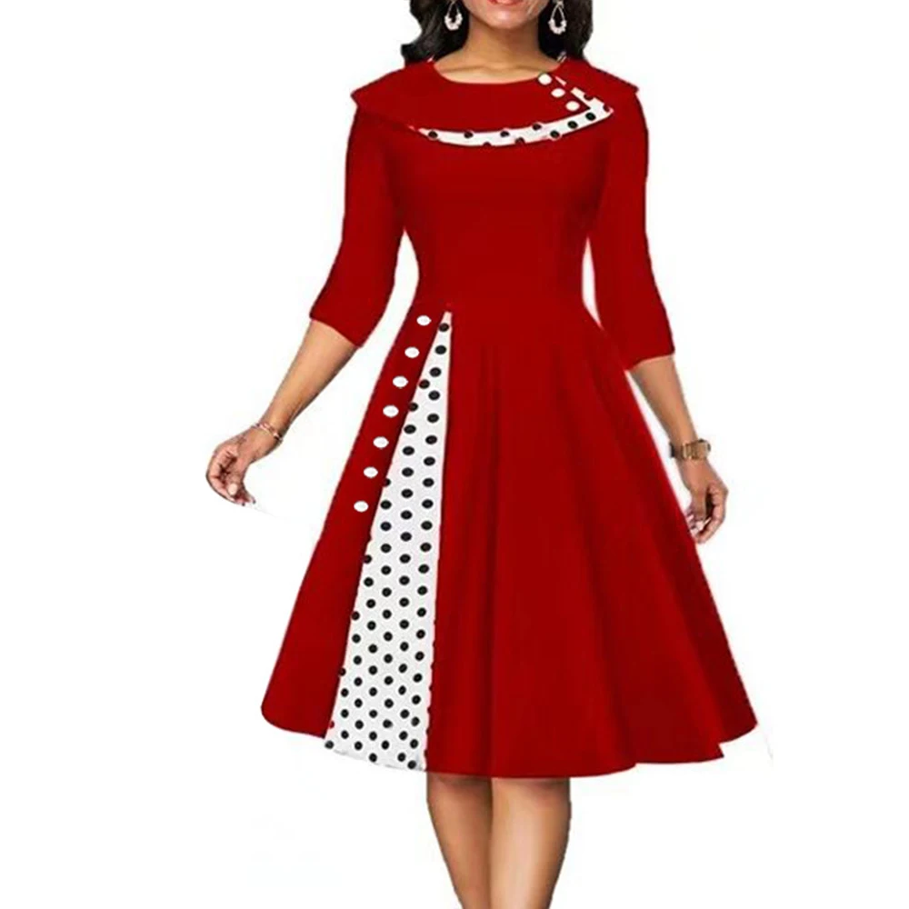 Vintage-Dress-for-Women-50s-60s-Rockabilly-Polka-Dot-Swing-Pin-Up-Party ...