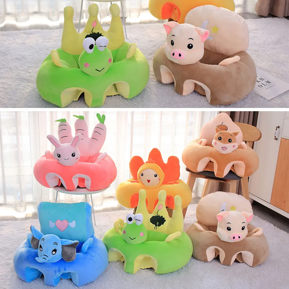 Cute Cartoon Baby Sofa Cover Learning to Sit Seat Feeding Chair Case Kids Baby Sofa Skin Infant Baby Seat Sofa Without Cotton