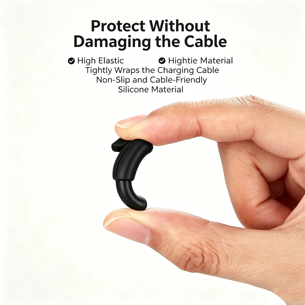 Durable Silicone USB-C Cable Protector Cover, Anti-Break Charging Cord Guard, Portable Electronic Charger Cable Saver